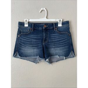 Like New! Level99 Denim Shorts Raw Hem Spilt Sides in Size 27